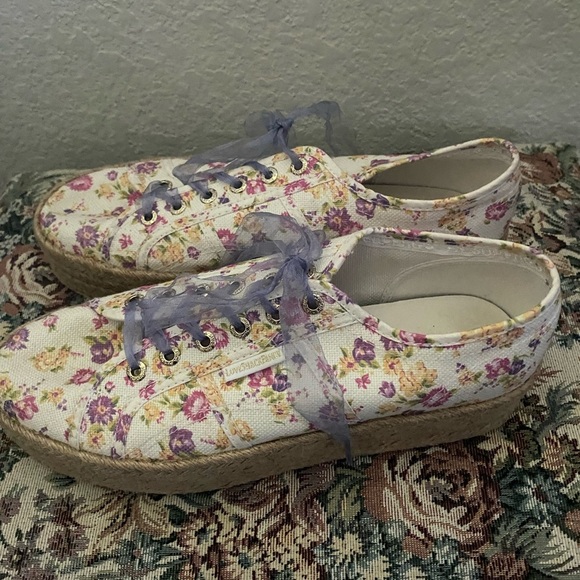 Love Shack Fancy x Superga Jute Floral Espadrille Cottagecore Sneakers 41 1/2 - Picture 5 of 15